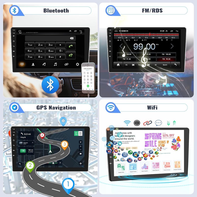 SIXWIN 1G+32G Android Car Stereo Radio for Hyundai Elantra 2011 2012 2013 with Wireless Apple Carplay Android Auto Bluetooth 9 inch Touchscreen with GPS Navigation WiFi HiFi FM RDS Backup Camera MIC - Image 5